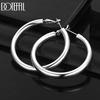 925 Sterling Silver 50mm Round Piercing Earrings Fashion Wedding Jewelry