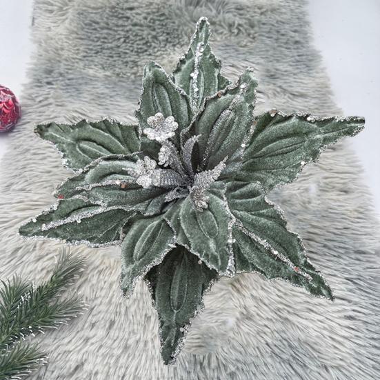 2 шт. рождественские бархатные цветы блестящие искусственные цветы с регулируемыми лепестками праздничные декоративные цветы для рождественского венка на елку праздничное украшение своими руками