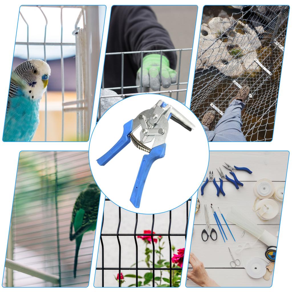 Hog Ring Plier Tool and 600Pcs M Clips Staples Rabbit Chicken Mesh Cage Wire Fencing Caged Clamp Installation Poultry Cage Plier