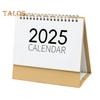 Настольный календарь 2025 года, небольшой, с двойной спиралью, ежемесячный календарь, ежедневник, маркировка событий, настольный календарь для домашнего офиса, школы