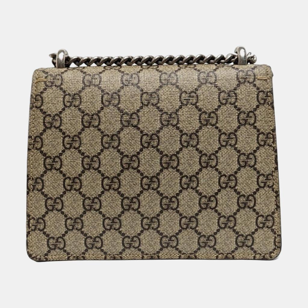 [Pre-Owned] Dionysus Tiger Head Buckle Logo Chain Shoulder Bag Canvas Crossbody Mini - Very Good #10E2MZC