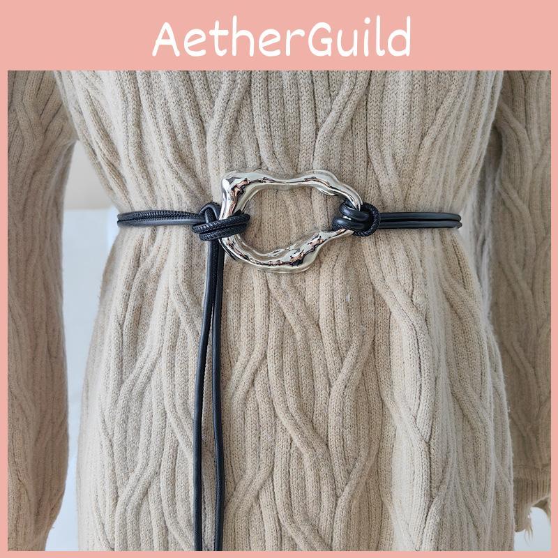 Leather Black Minimalist Dress Belt Alloy Buckle Fine Width Looks Casual