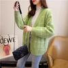Women's Imitation Mink Cardigan Jacket Autumn and Winter Loose V-neck Button Bottoming Shirt Top for Women