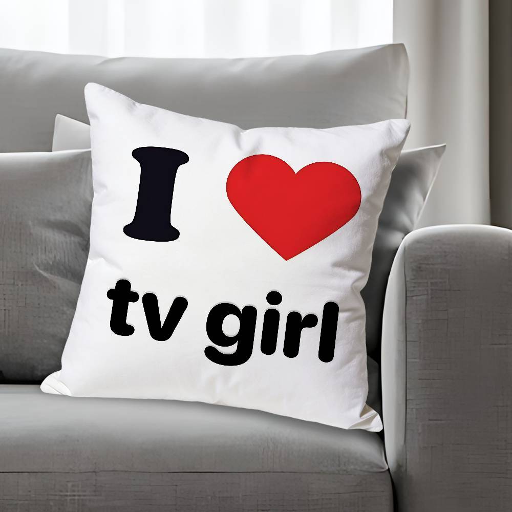 TTv Girl Who Really Cares Anime Celebrity Merchandise AllMatch Printed Pillow Case Sofa Car Office Room Decoration Protector