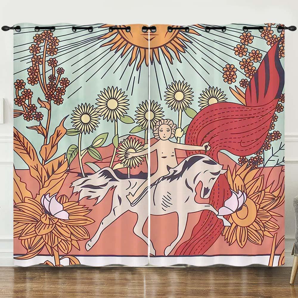 Шторы Солнце и Луна Helios 3D Цифровая печать Затемняющая штора на люверсах