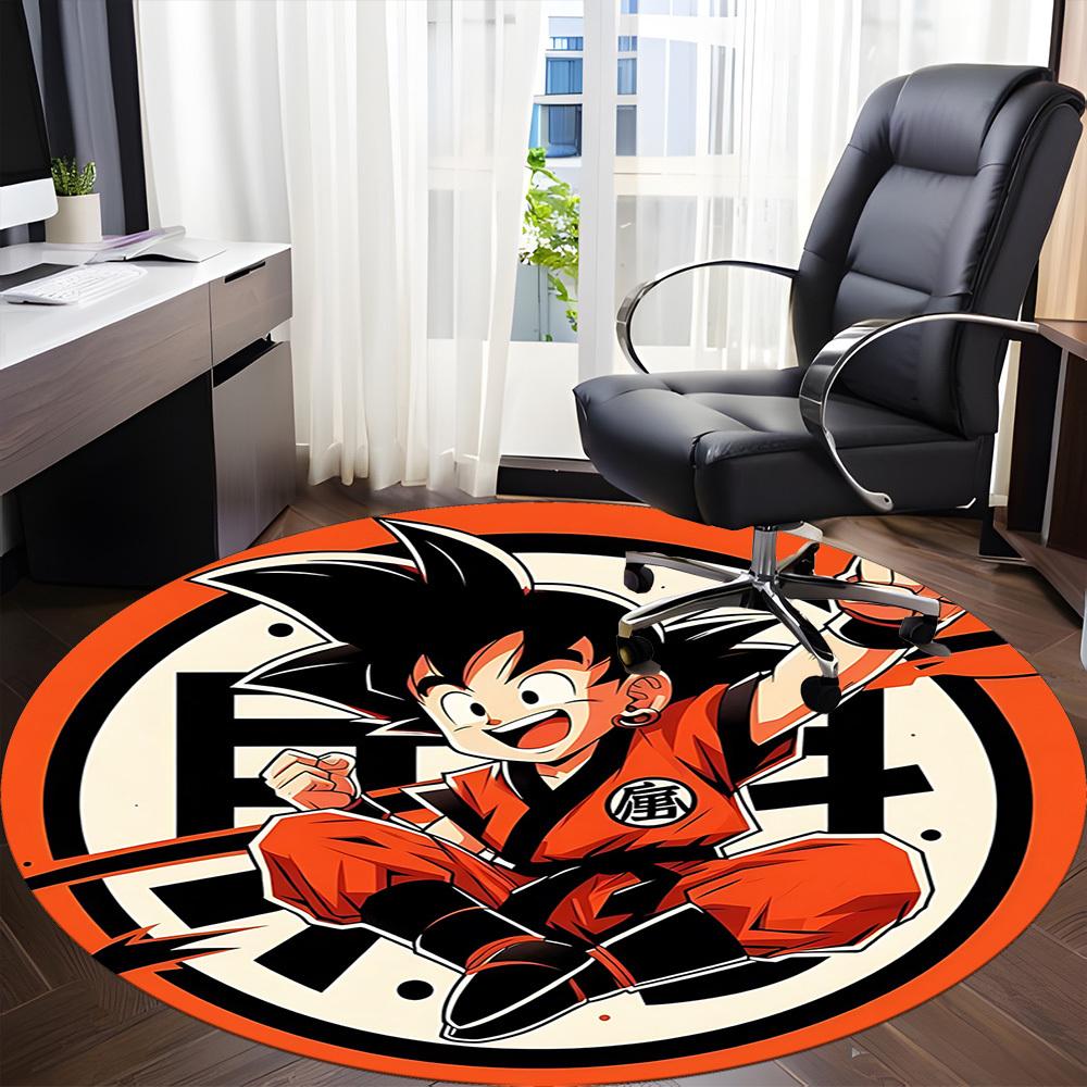 1pcGoku Saiyan Office Round Area Rug, Indoor Mat Suitable For Office,Bedroom Living Room Home Decor, Room Deco a0928177