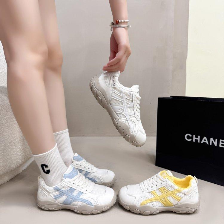 Leather mesh German training shoes increase 5CM dad shoes women's 2025 summer new Forrest Gump shoes casual breathable sports