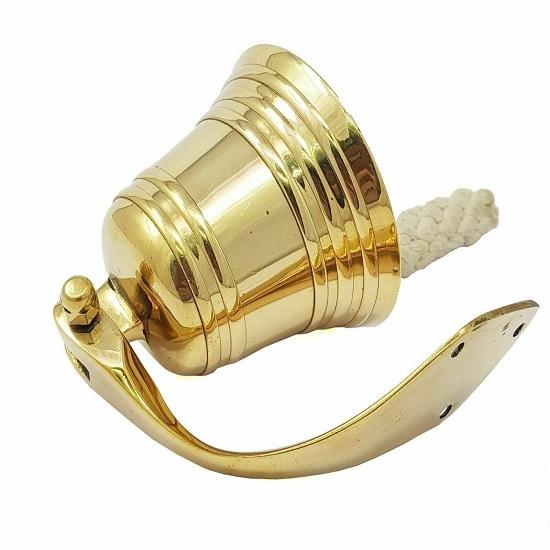 Старинный морской дверной звонок из латуни 10,16 см, винтажный настенный колокольчик из цельной латуни, настенный декоративный элемент