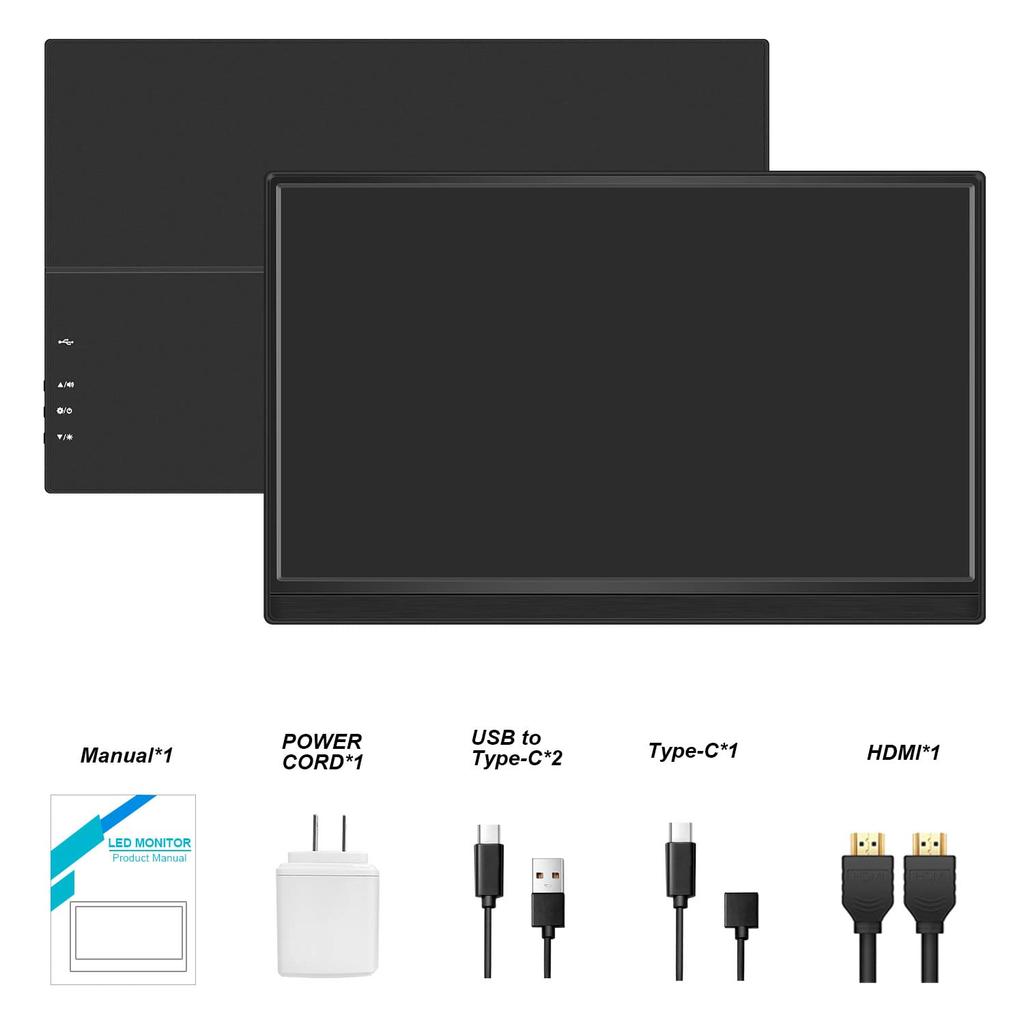 Inch Touch Mobile Monitor Lrtzcbi Thin Lightweight Screen Portable Monitor HDR IPS Panel FHD Resolution 1920x1080 Game Monitor 60Hz Touch Function