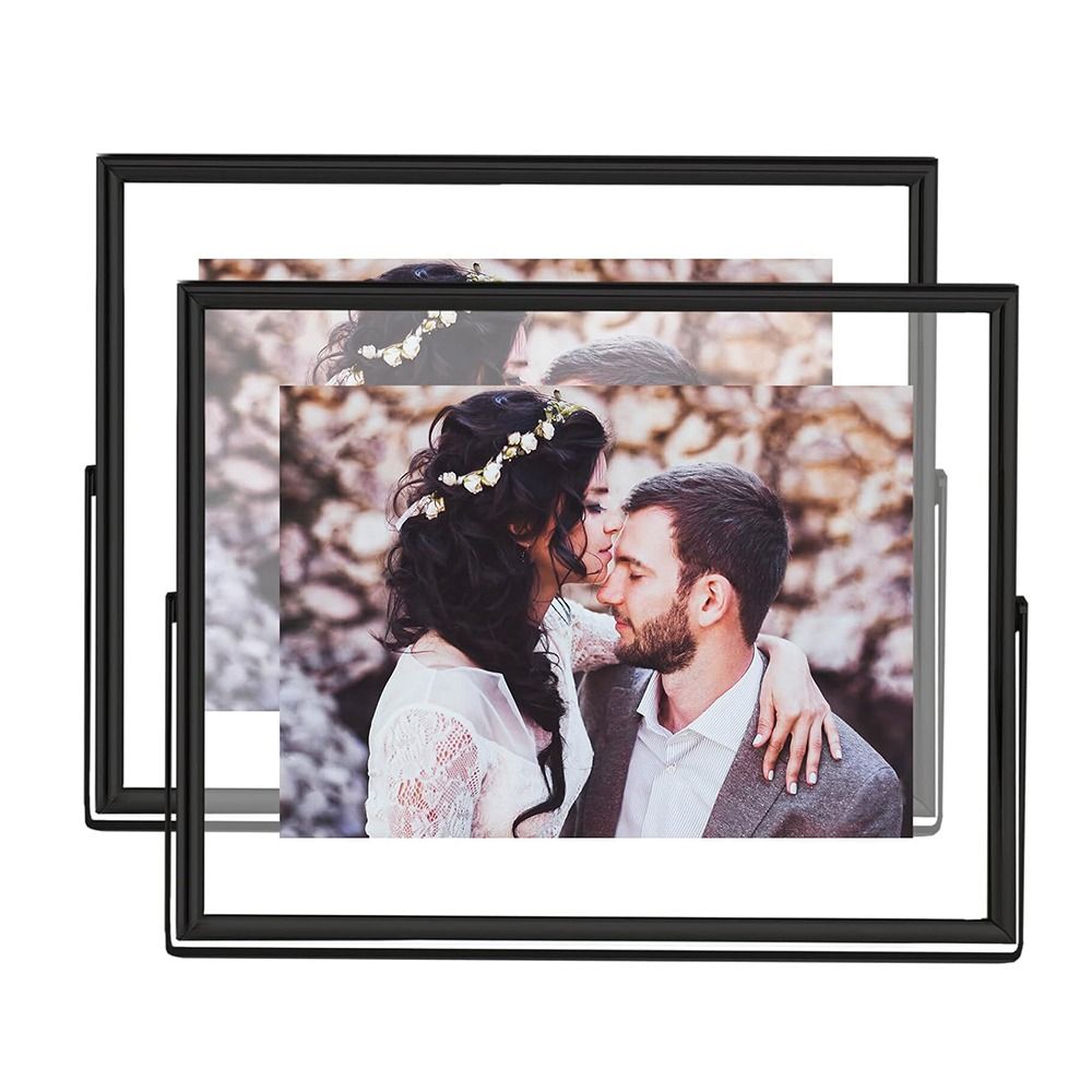 Металлическая фоторамка в минималистичном стиле Прозрачная поверхность Парящая фоторамка Дом