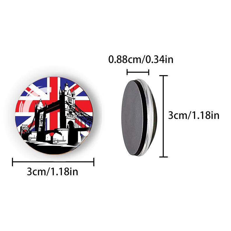 1Pc UK Flag London Big Ben Fridge Magnet, Crystal Glass Soft Magnetic Travel Souvenir