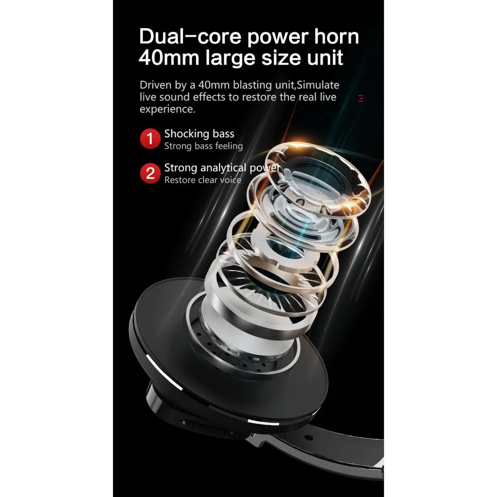 Bluetooth-наушники, беспроводные наушники с шумоподавлением, гарнитура H3 Pro Max с микрофоном, 20 часов воспроизведения музыки, игр, складная, поддержка TF