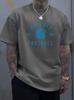 Unisex Crew Neck Tee Detroit Lion Football Letter Print Short Sleeve Loose Oversized Male Sports Casual Breathable Basic Wear Top