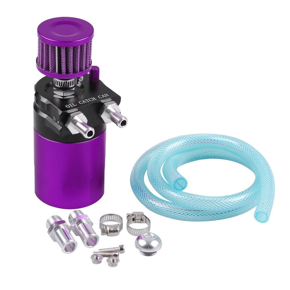 Engine Aluminum Cylinder Oil Catch Reservoir Breather Tank Can Black With