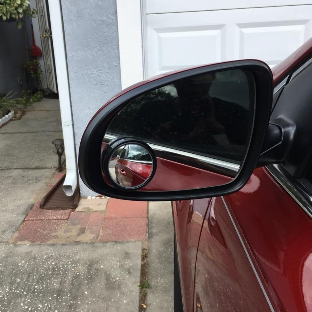 Ampper Круглое зеркало для слепых зон автомобиля, регулируемое на 360° зеркало заднего вида, боковое зеркало, вспомогательное зеркало (2 черных)