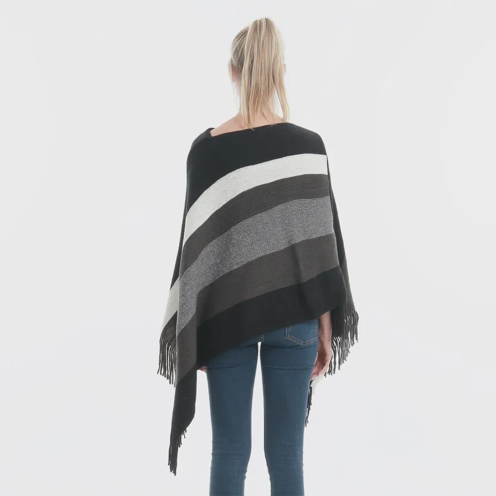 Новая шаль-пуловер с кисточками на весну и осень: Теплый, большой, свободный топ-накидка