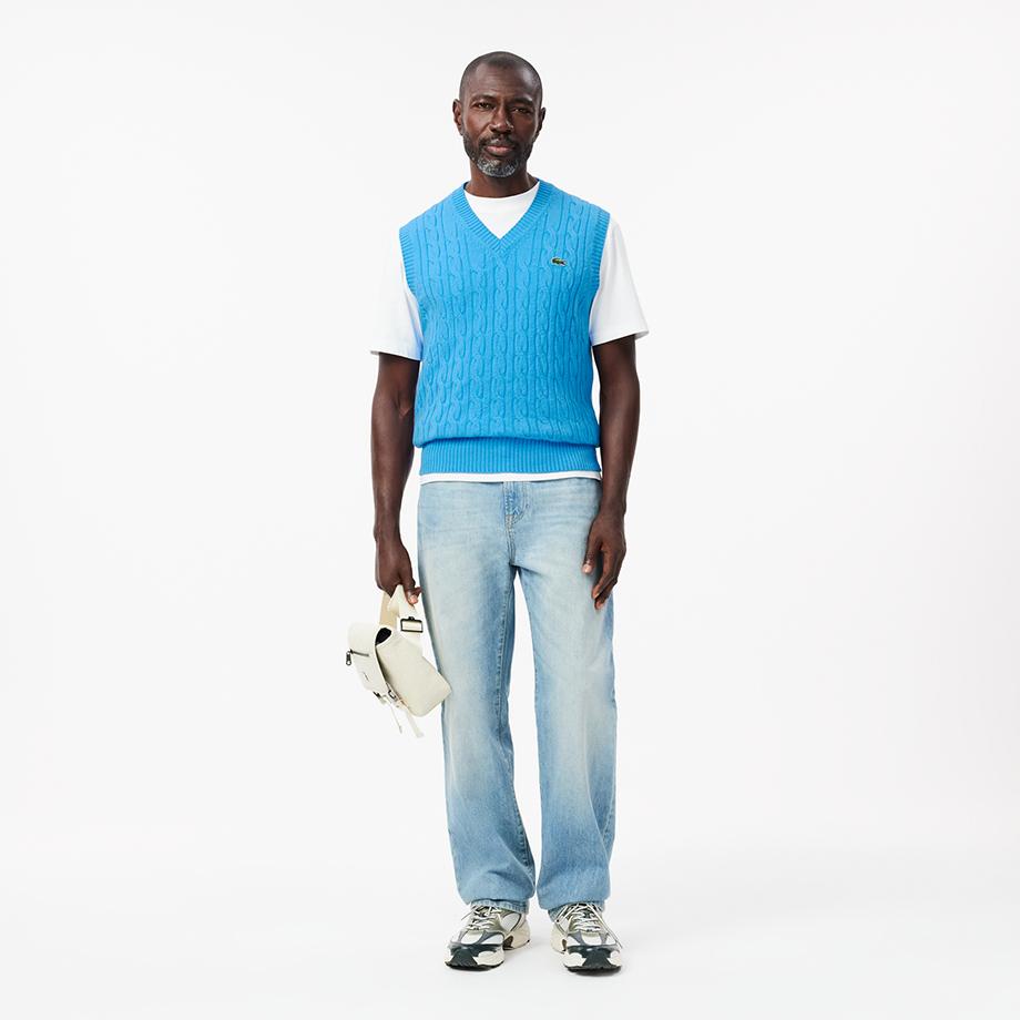 Lacoste Мужской вязаный жилет с V-образным вырезом AH3132-54N4XA