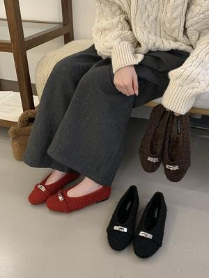 Ретро плюшевая обувь женская обувь верхняя одежда 2025 осень и зима с юбками Мэри Джейн одинарная обувь