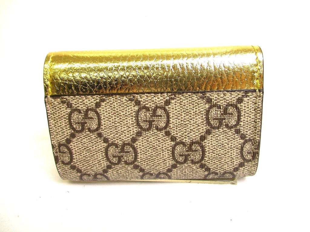 Authentic GUCCI Japan Limited GG Gold Leather Gold H/W 6 Pics Key Cases #a142 Refurbished