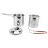 Deep Fryer Pot Small Stainless Steel Deep Frying Pot with Strainer Basket Lid Milk Pan Food Cooking