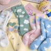 Women's Fall and Winter Thickened Mink Socks Cute Cartoon Pattern Warm Mid-calf Socks