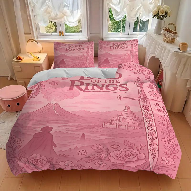 3pcs Lord of the Rings Duvet Cover Set, 1 Duvet Cover + 2 Pillowcases (No Insert), Cozy Bedding, Bedroom Set, Easy Care, Durable yy251103090