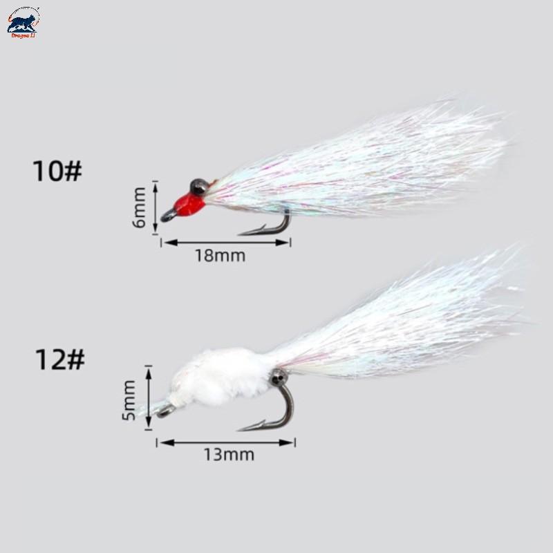Crazy Charlie Bait Rig 3-Hook Fly Sabiki Rig Pre-tied Crazy Charlie Streamers for Trout Panfish Mackerel Feathers 65cm 10# 12#