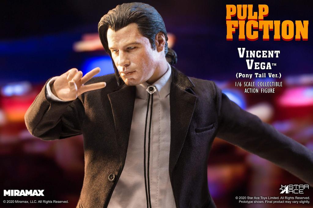 Star Ace Toys Pulp Fiction Vincent Vega Ponytail Scale Painted Action Figure 2.0 Ver. 1/6