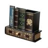 Antique Book Style Pen Holder with Drawer for Office And Study