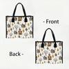 Cute Town Print Tote Bag Daily Use Casual Portable Canvas Shopping Handbag