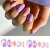 Маникюр Овальные Накладные Ногти Color-blocking Градиентные Press on Nails Французские Съемные Наконечники для Ногтей DIY