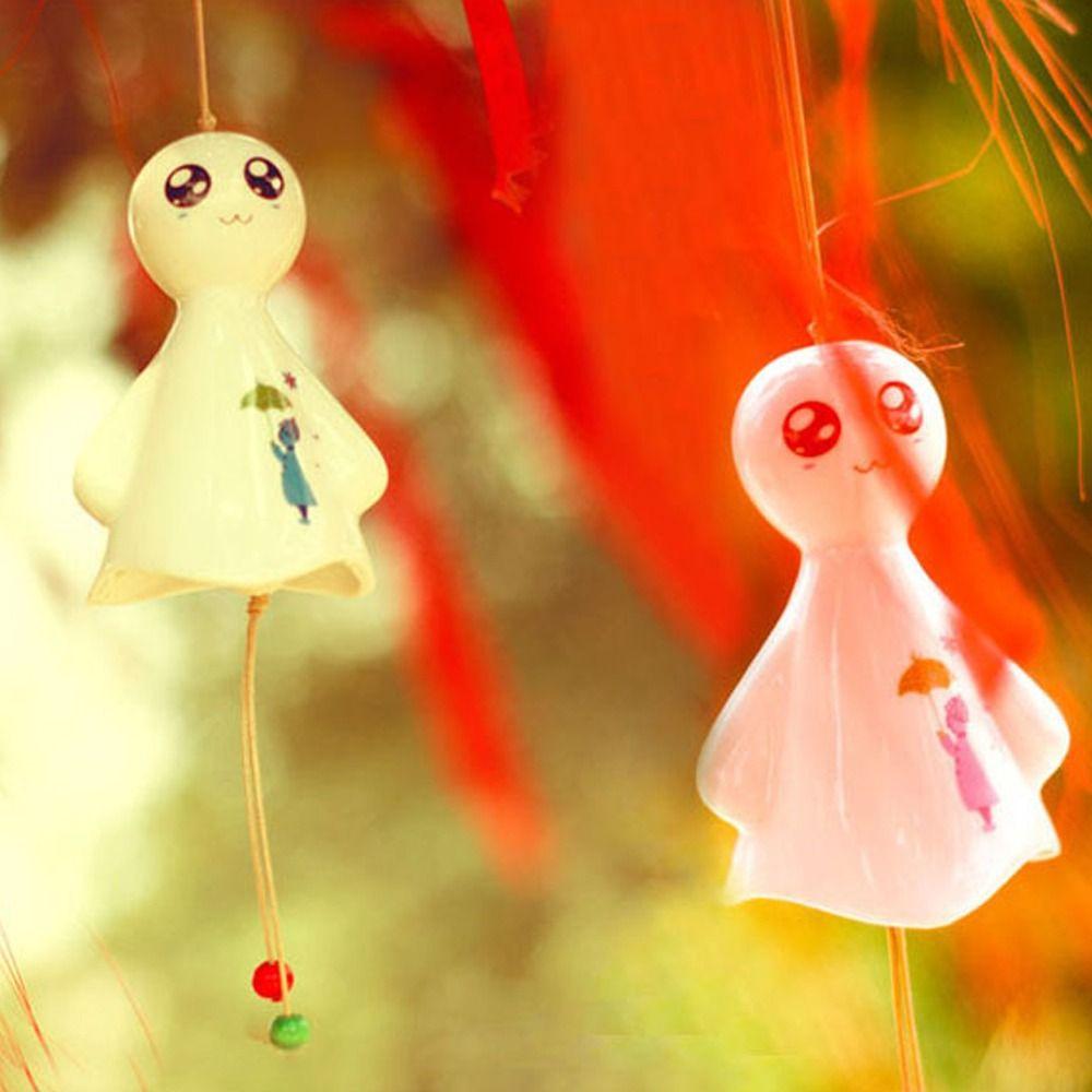 Мультяшные солнечные колокольчики Милые японские колокольчики с улыбкой Антикварные ручной работы Подвесные фарфоровые колокольчики