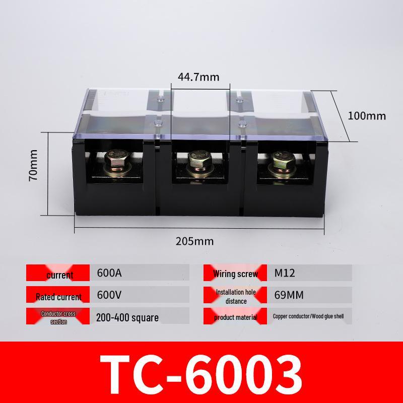 Высокомощный клеммный блок 4P 100A 200A Разъем для высокотоковых проводов (модель: 603 1004)
