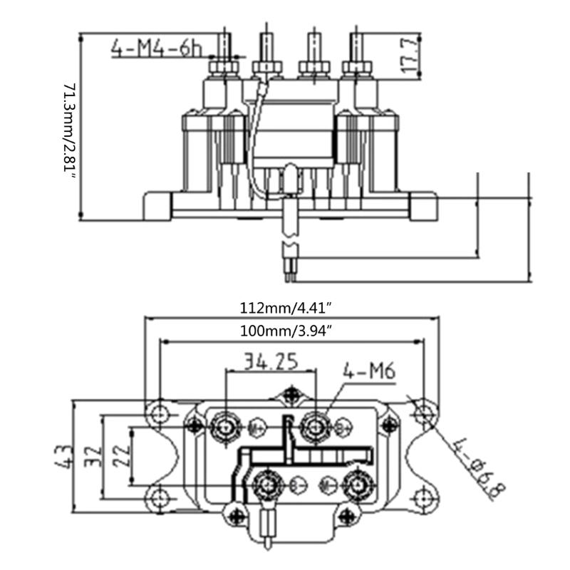 12V 250A Winch Solenoid Relays Contactors Thumb Truck for ATV Truck 5000-7000lbs with 6 Protecting Caps