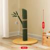 Wooden Cat Tree And Scratching Board With Bamboo Elements For Indoor Play