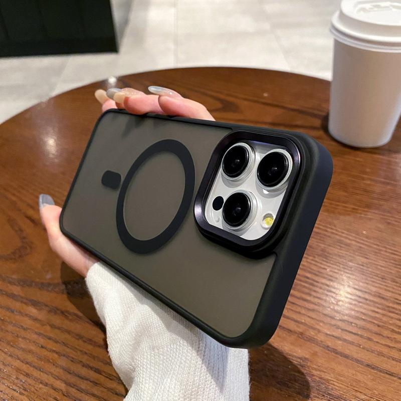Для iPhone 15 Pro Max 14 Pro 13 12 11 матовый противоударный магнитный защитный чехол для объектива Magsafe тонкий прозрачный чехол