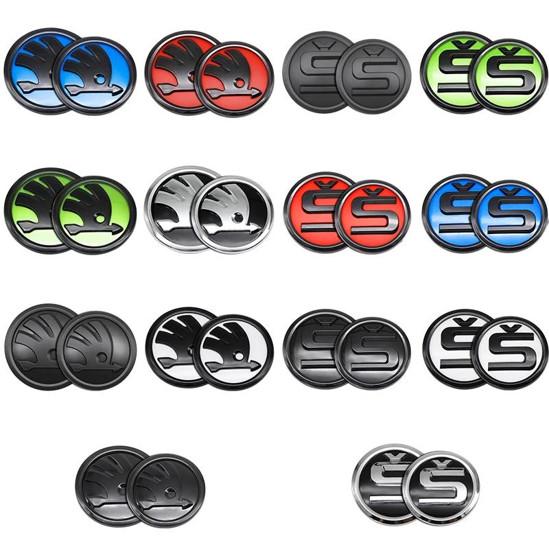 2026 Hot For SKODA ABS 80/90/100mm Car Front Hood Badge Hood S Sticker Trunk Badge For Skoda S Rapid Octavia Fabia Superb Kodiaq hkpx25