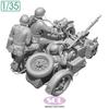 Sol Models WWII German KS750 Military Sidecar with 3 Crew 3D Printed Kit MM879 1/35 Figures, (Motorcycle)