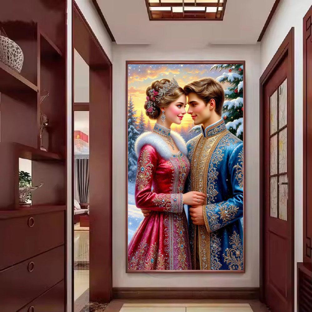 Большой размер Мозаика Сделай сам Полные наборы для рисования бриллиантами Искусство Принц и принцесса Картина Вышивка крестом Стразы