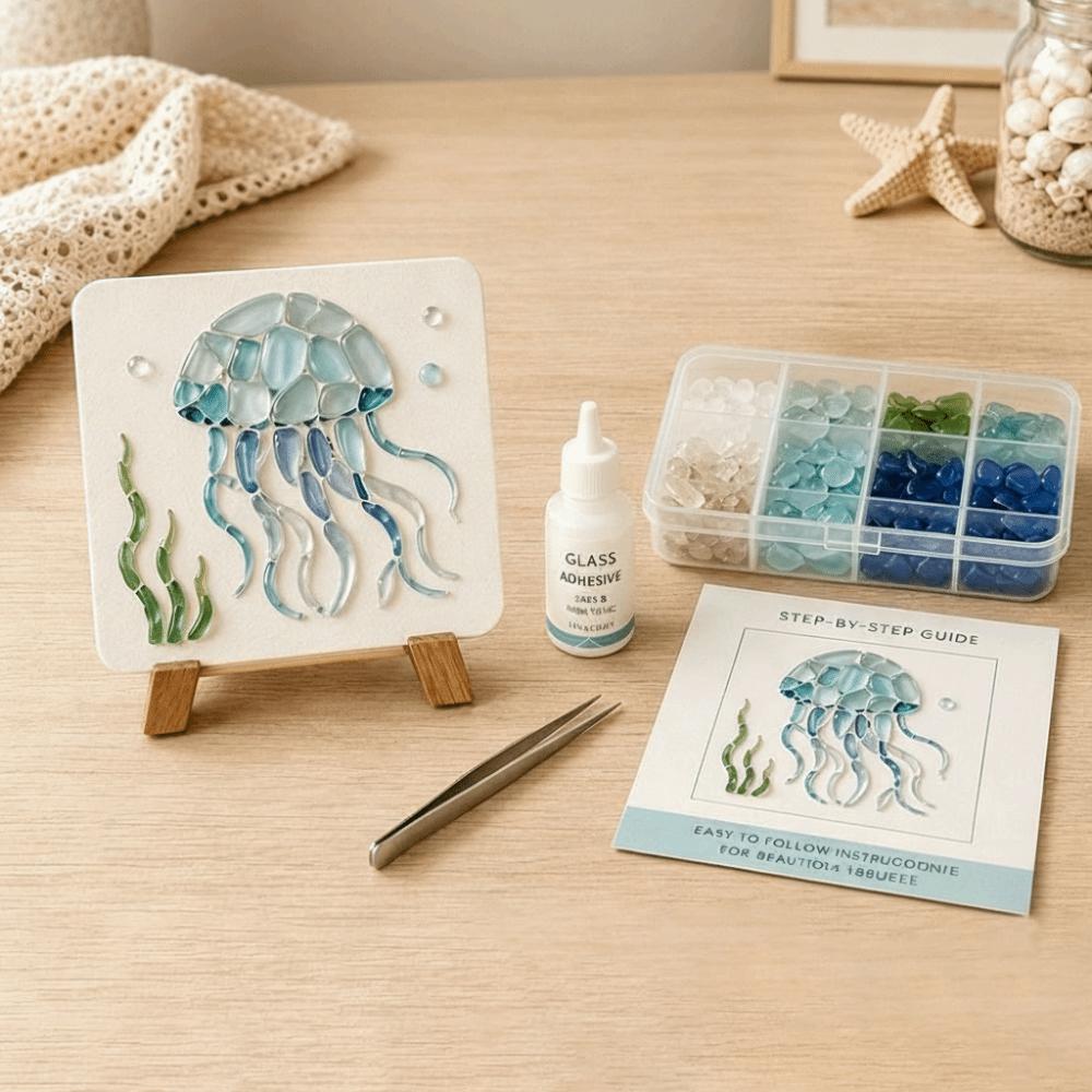 Mosaic Craft Supply Mosaic Kit Glass Tiles Ocean Animals Arts Home Decor Kit For Home Decor
