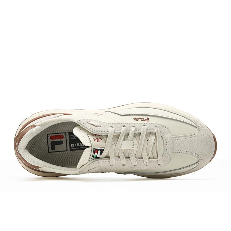 Fila Ретро 70-х Мода Классический Цветовой Блок Удобные Повседневные Кроссовки на Толстой Подошве Низкие Женские Светло-Серый Тофу-Белый F12W621121FLT