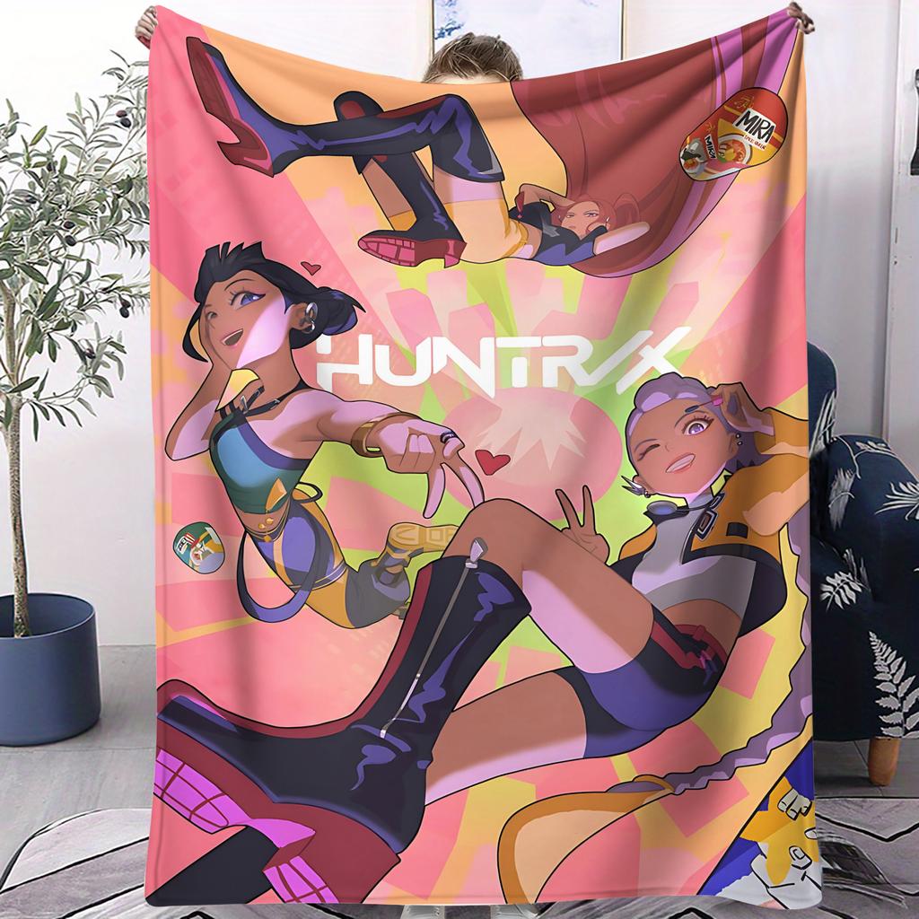 K-Pop Охотники на демонов Huntrix Одеяла Качество Зима Мягкое Теплое Плед Одеяло Девочки Мальчики Подарки Одеяла для дивана кровати Рождественские подарки