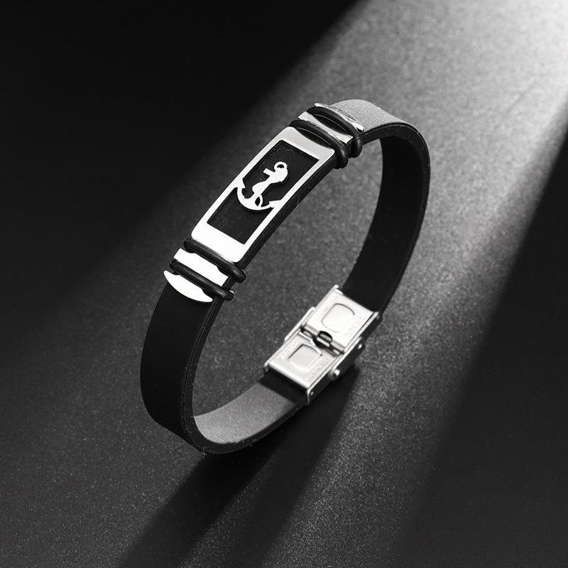 Готический титановый стальной браслет-манжета с застежкой для мужчин и женщин, крутые украшения для рук, простой черный браслет, праздничный подарок, аксессуары для браслета