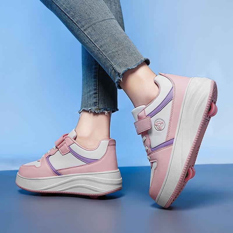 Четырехколесные спортивные роликовые коньки для мальчиков и девочек, можно снять студенческую обувь для скейтбординга, спортивную обувь