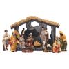 Nativity Manger Set 12Pcs Resin Hand-painted Nativity Crib Figurines Holy Family Crafts Statue Decor Home Room Church Decor