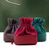 Мешочек для украшений со вставками из ПУ-кожи, мешочек на шнурке + Бархат для хранения колец, серег и других аксессуаров