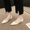 Fashion 2024 Fashion Ladies Flat Shoes Black Solid Color Suede Pointed Toe Office Casual Ladies Flat Shoes