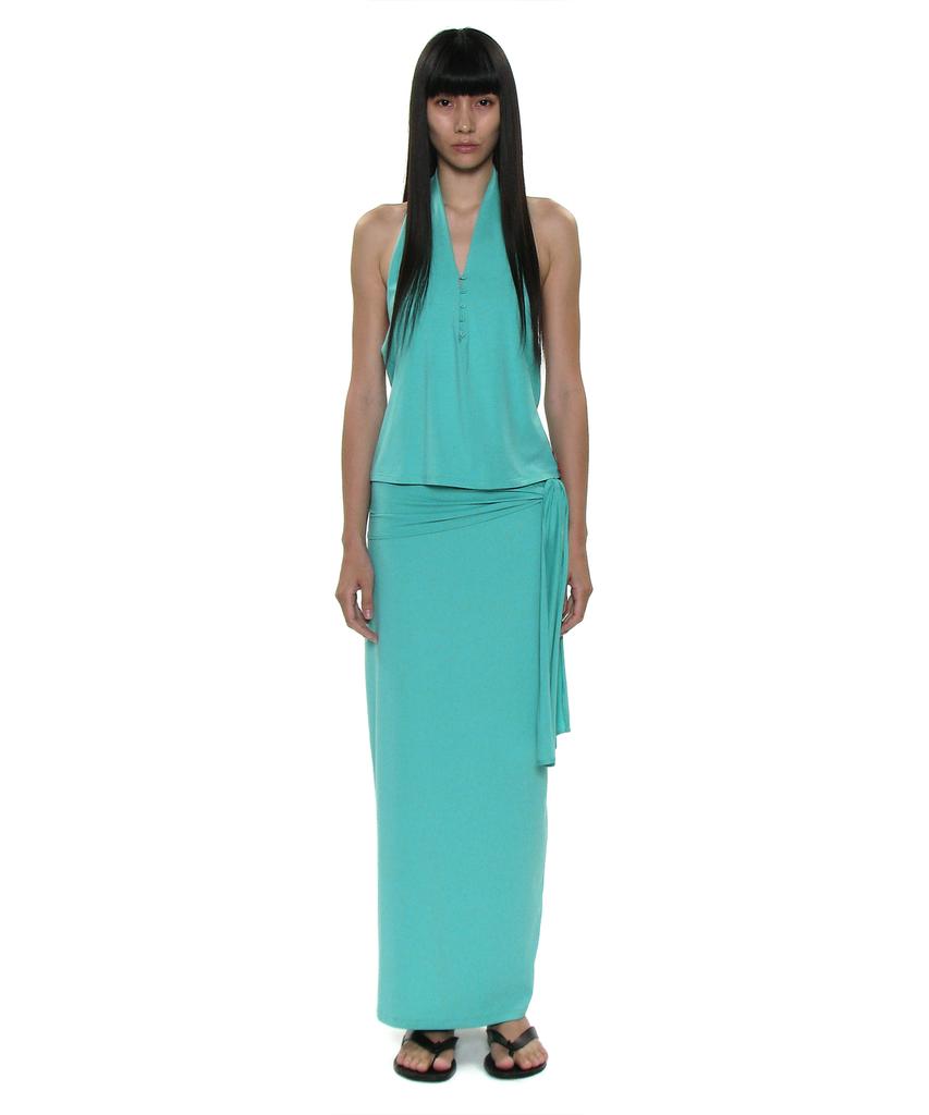 Partimento Woman Pwc Bow Tie Waist Jersey Maxi Skirt_8 Colors