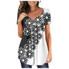 Women's Short-sleeve Loose Tops Casual Plus Size Tunic Button Tops
