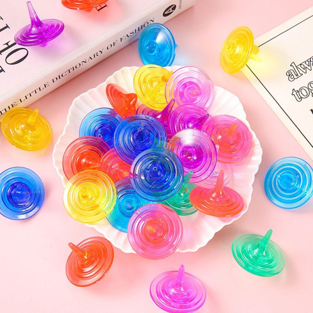 Interactive Acrylic Gyro Colorful Spinning Top Mini Rotating Gyroscope Kindergarten